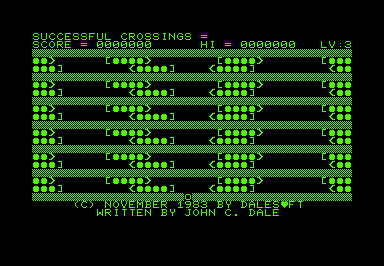 Pet Frogger game for Commodore PET