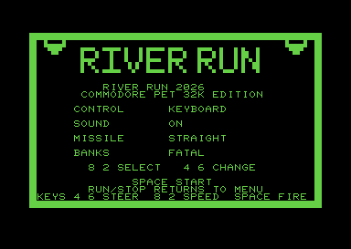 River Run screenshot for Commodore PET