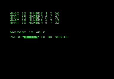 [Utility] Averages screenshot for Commodore PET