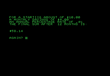 Finance screenshot for Commodore PET