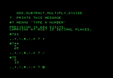 Hi Calc screenshot for Commodore PET