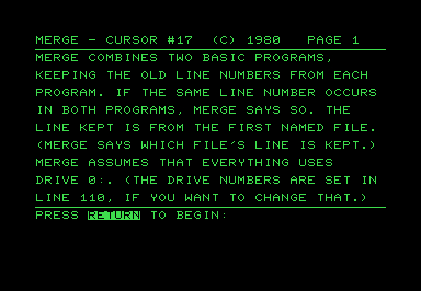 Merge screenshot for Commodore PET