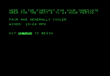 Weather screenshot for Commodore PET