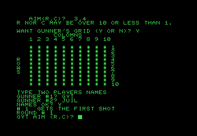 Gunner screenshot for Commodore PET