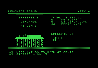 Lemonade screenshot for Commodore PET