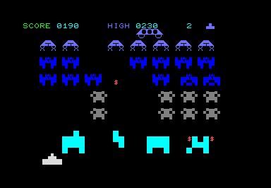 Color Space Invaders game for Commodore PET