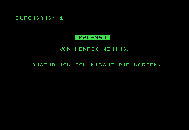Mau-Mau 2 screenshot for Commodore PET