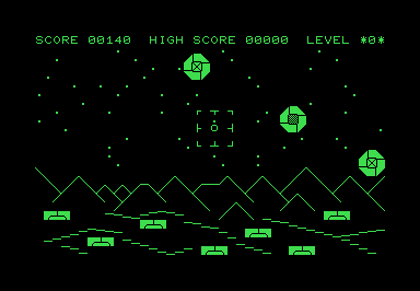 Meteorites screenshot for Commodore PET