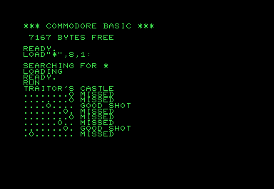Traitor's Castle screenshot for Commodore PET