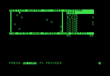 Destiny Hunter screenshot for Commodore PET