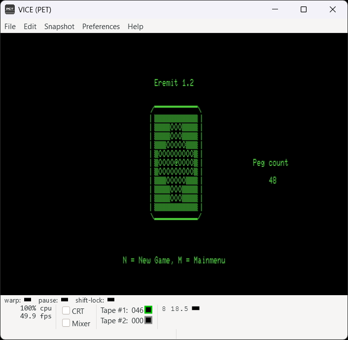 Eremit 1.2 screenshot for Commodore PET