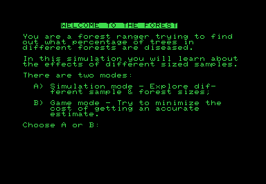 The Forest screenshot for Commodore PET