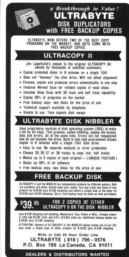 UltraCopy II and Disk Nibbler advertisement — Ultrabyte