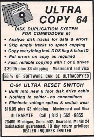 Ultra Copy 64 advertisement — Ultrabyte